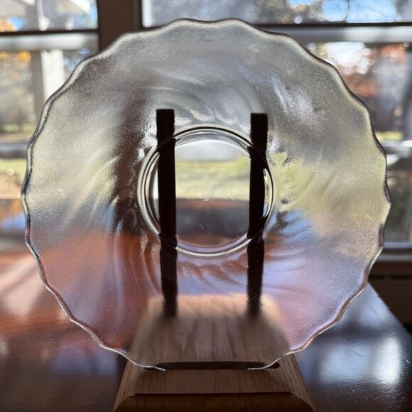 4 Vtg Arcoroc Clearbrook Bowls Glass Swirl Frosted Scalloped Edge Salad Cereal - Picture 1 of 9